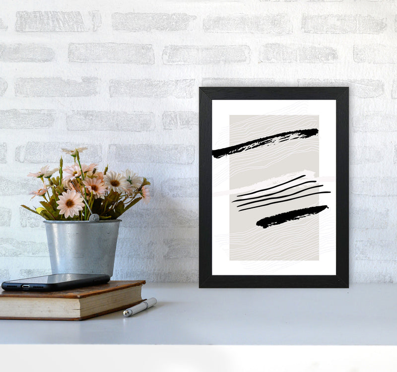 Abstracts Pennellate Linee Grey White Black2 By Planeta444 A4 White Frame
