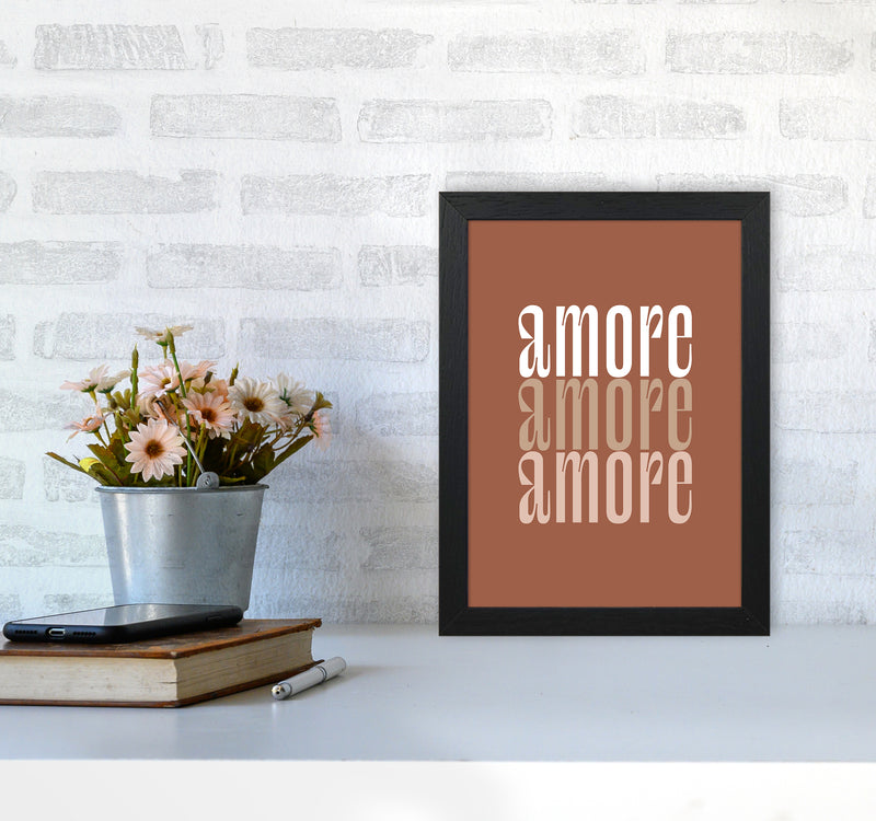 Amore Amore Amore Terracotta By Planeta444 A4 White Frame