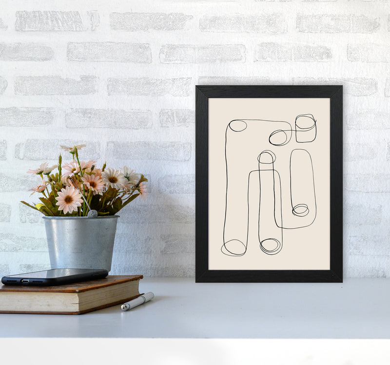 Abstract Line Doodles By Planeta444 A4 White Frame