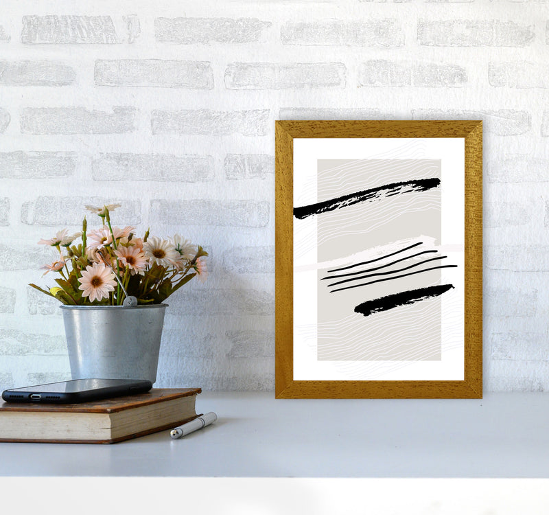 Abstracts Pennellate Linee Grey White Black2 By Planeta444 A4 Print Only