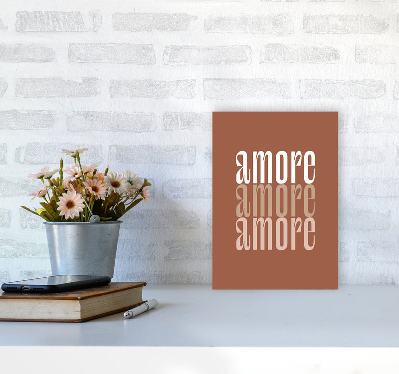 Amore Amore Amore Terracotta By Planeta444 A4 Black Frame