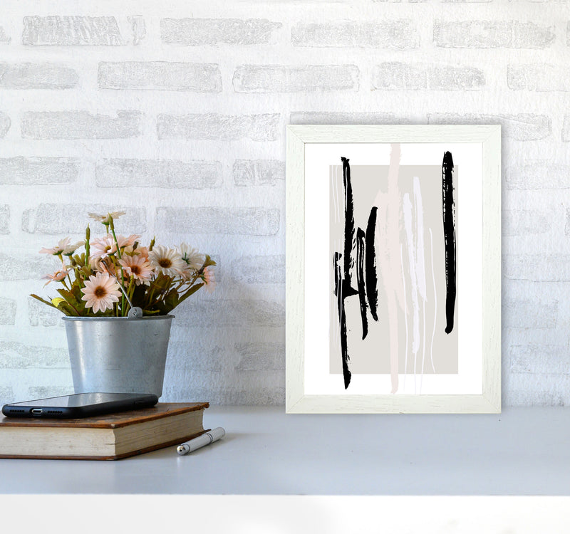 Abstracts Pennellate Linee Grey White Black3 By Planeta444 A4 Oak Frame