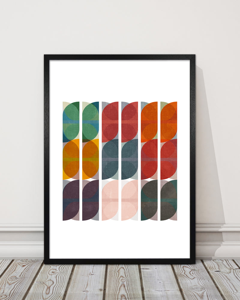 Mid Century Colourful Abstract Art Print A