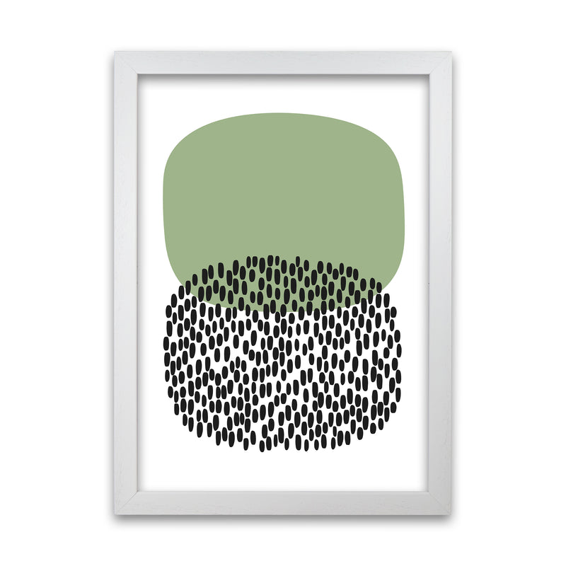 Green and Black Abstract Original A1 White Grain Frame