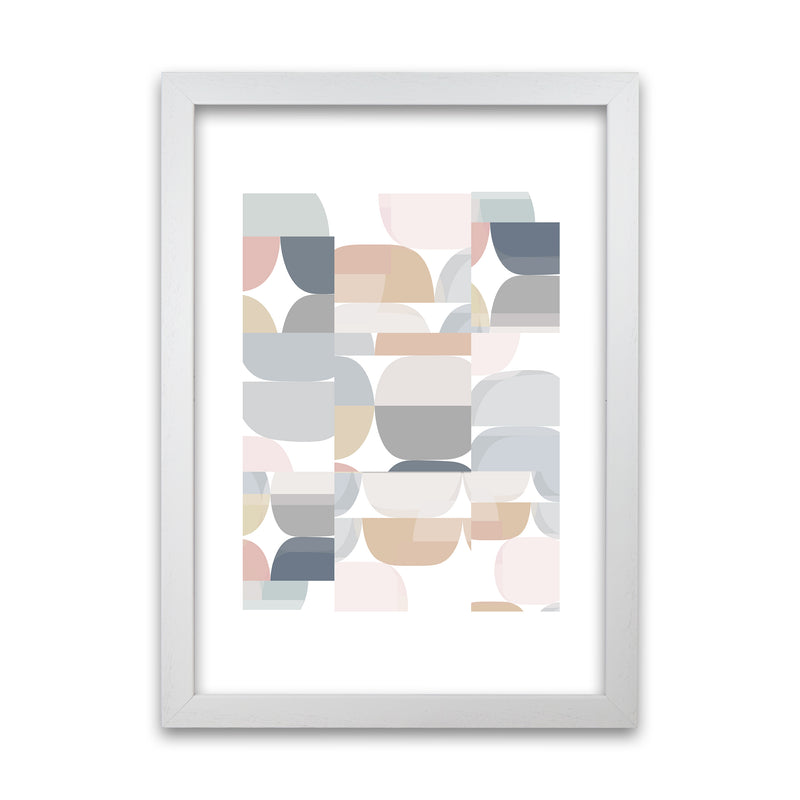 Light Desaturated Abstract Wall Art A1 White Grain Frame