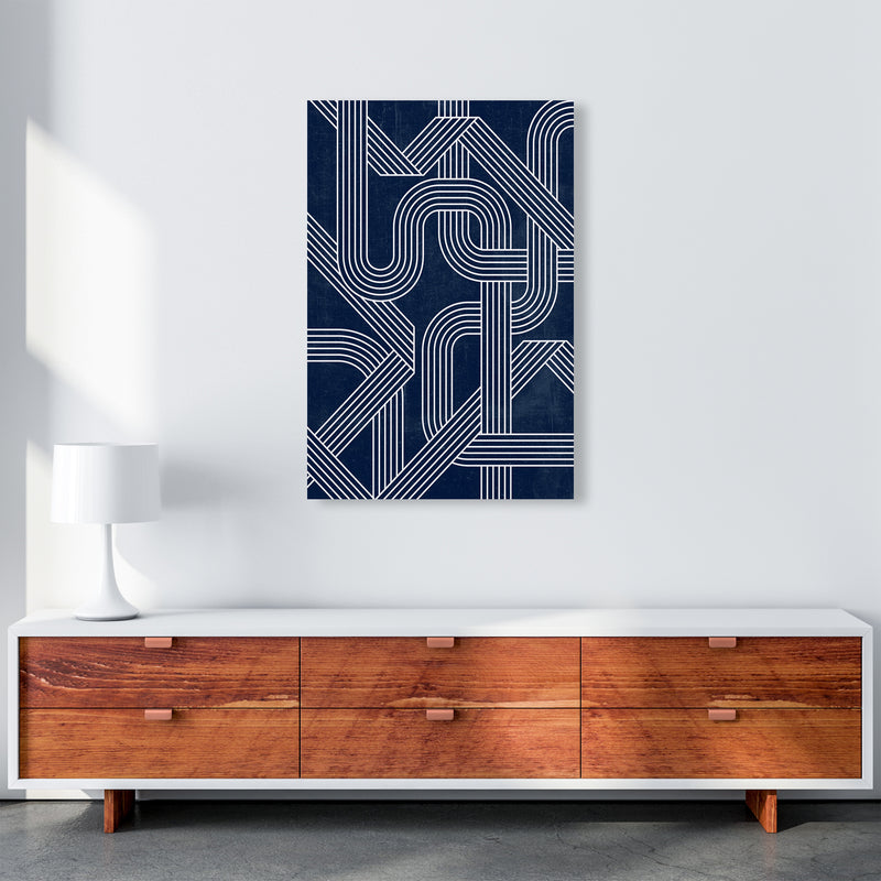 Blue Abstract Lines Wall Art A1 Canvas