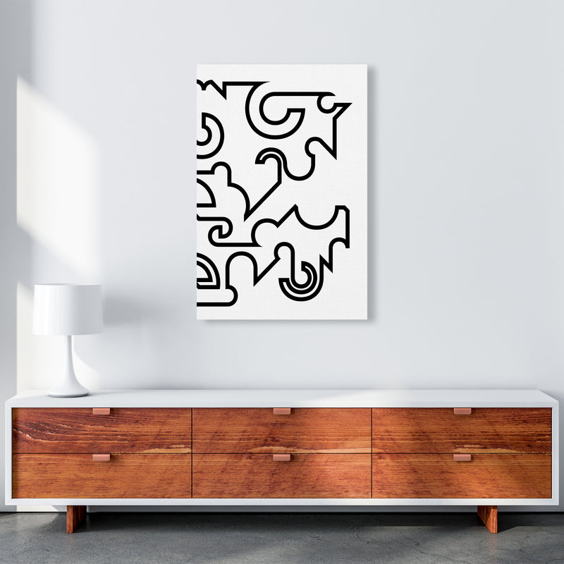 Abstract Black and White Minimal Line Right Art Print by Print Punk Studio A1 Canvas