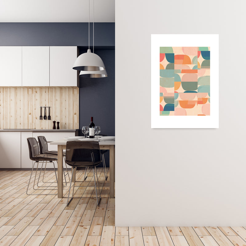 Abstract Prints Pastel A A1 Black Frame
