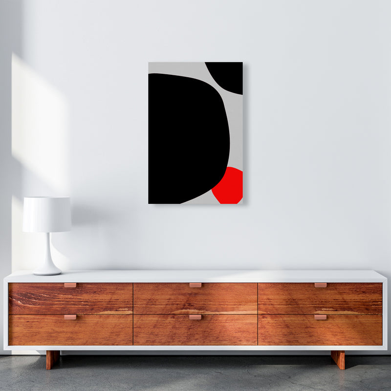 Abstract Black Shapes with Red Original A Art Print by Print Punk Studio A2 Canvas