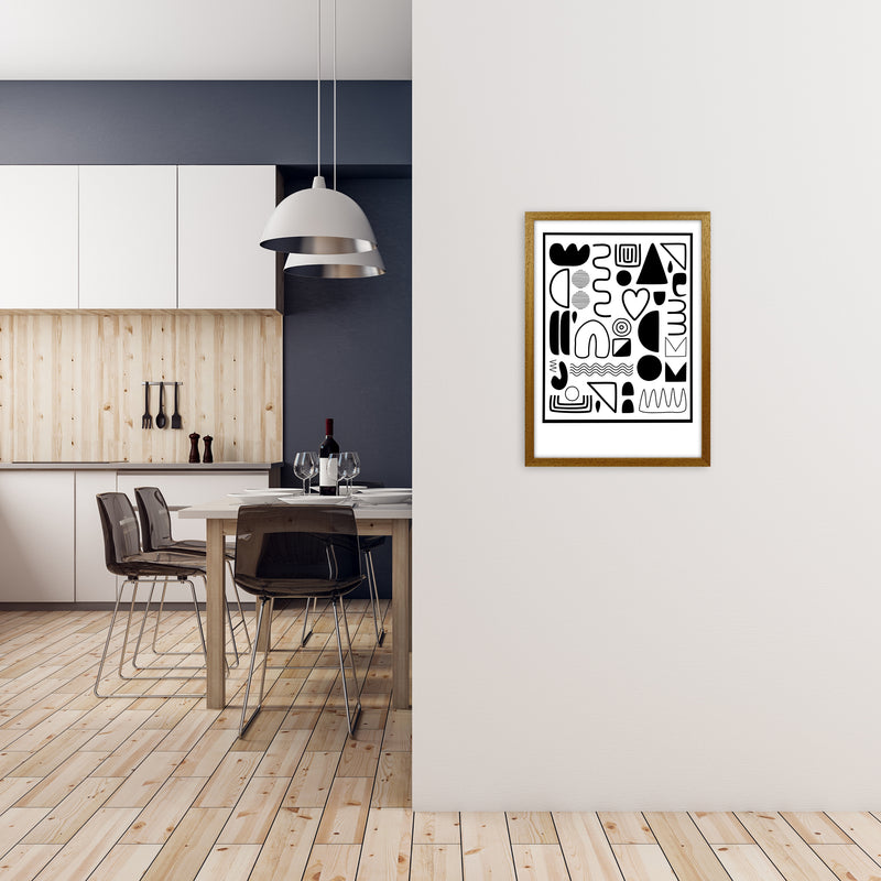 Black and White Scandinavian Shapes A2 Print Only