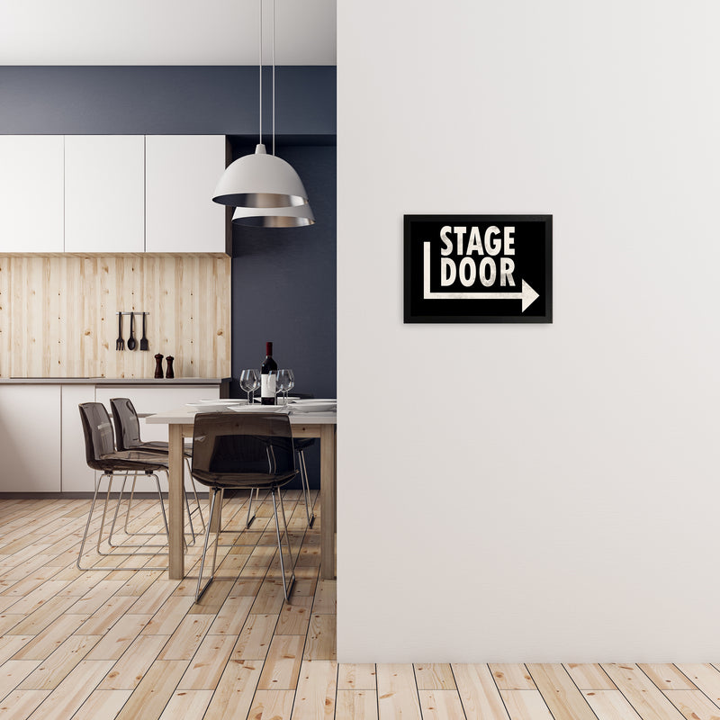 Stage Door Horizontal Wall Art A3 White Frame