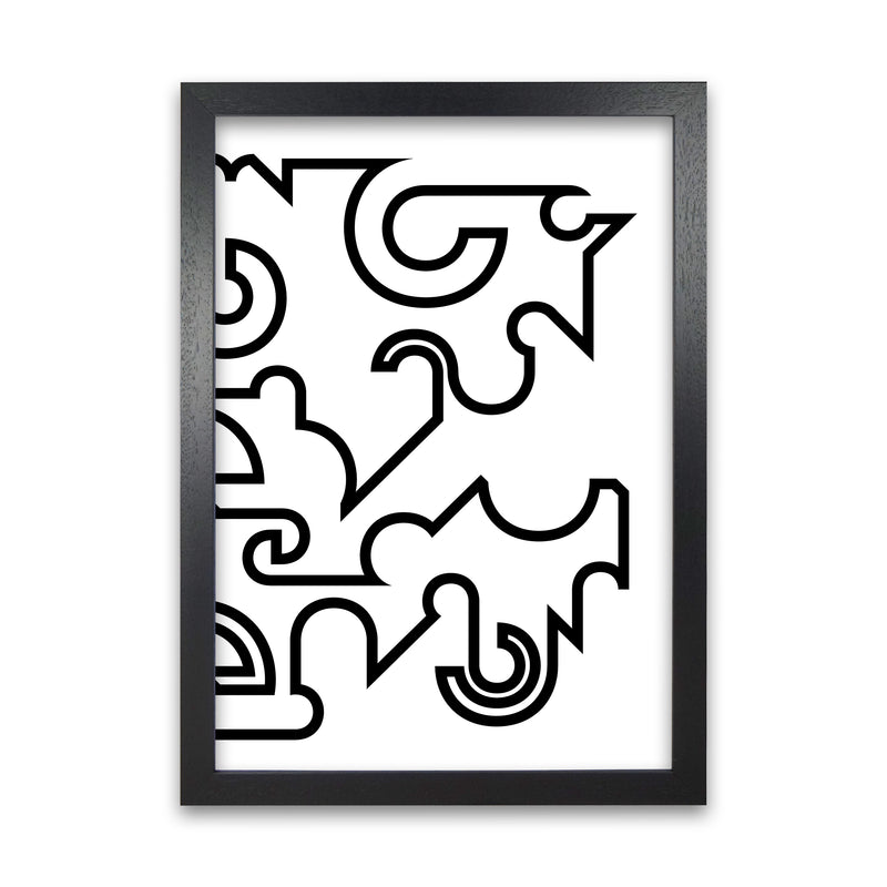 Abstract Black and White Minimal Line Right Art Print by Print Punk Studio Black Grain