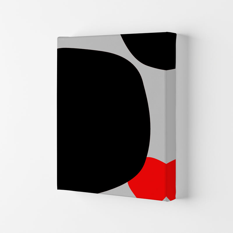 Abstract Black Shapes with Red Original A Art Print by Print Punk Studio Canvas