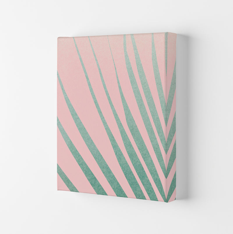 Green Leaves Pink Left Wall Original Canvas