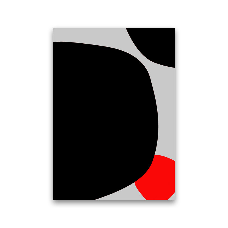 Abstract Black Shapes with Red Original A Art Print by Print Punk Studio Print Only