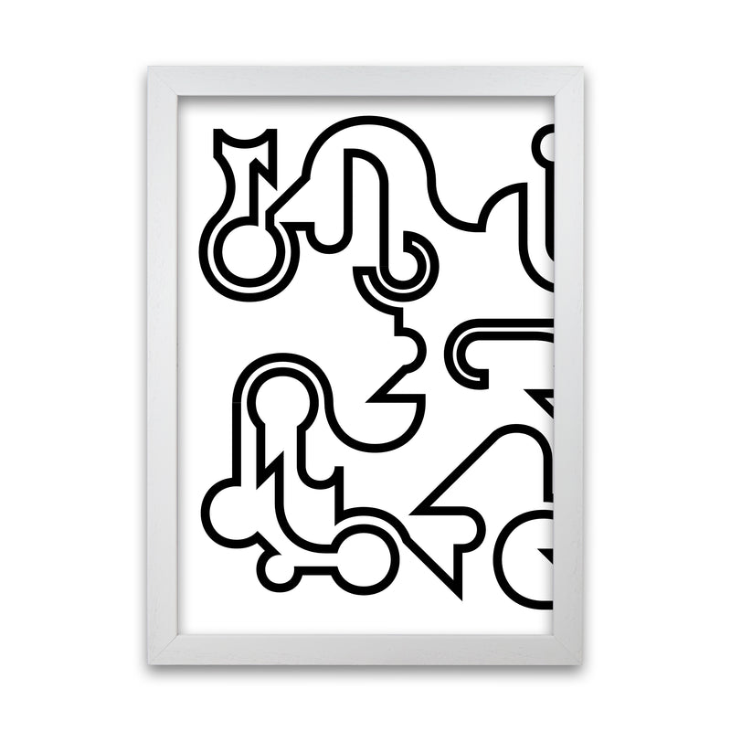 Abstract Black and White Minimal Line Left Art Print by Print Punk Studio White Grain