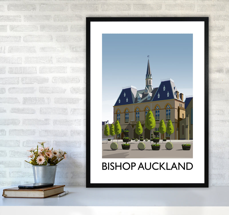 Bishop Auckland Portrait Art Print by Richard O'Neill A1 White Frame