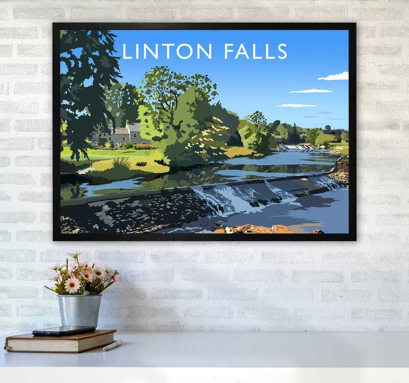 Linton Falls Travel Art Print by Richard O'Neill A1 White Frame