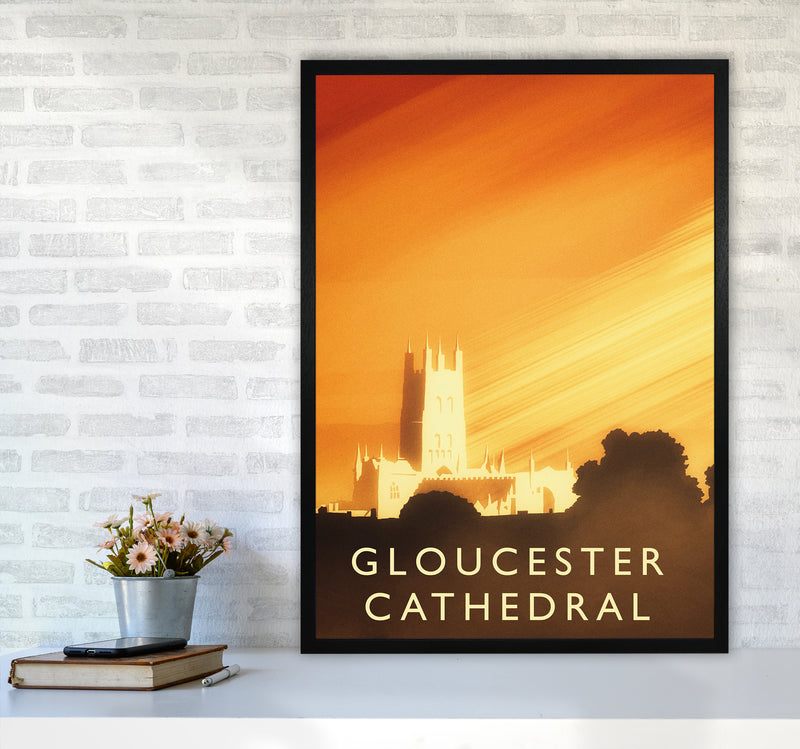 Gloucester Cathedral portrait Travel Art Print by Richard O'Neill A1 White Frame