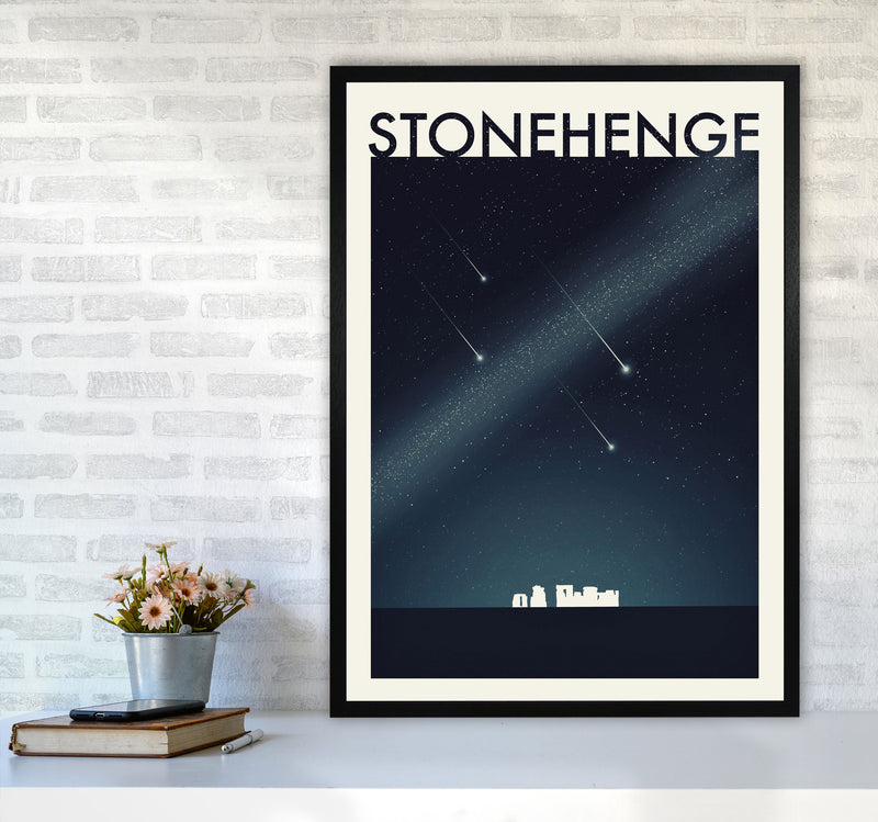 Stonehenge 2 (Night) Travel Art Print by Richard O'Neill A1 White Frame