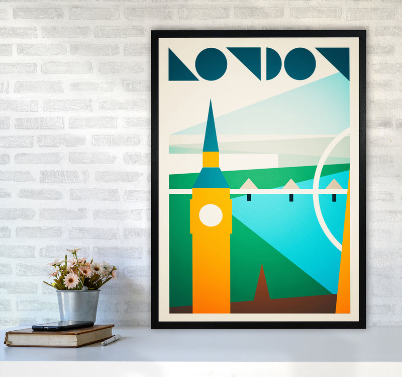 London 5 Travel Art Print by Richard O'Neill A1 White Frame