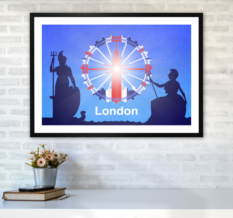 London (Britannia) Travel Art Print by Richard O'Neill A1 White Frame