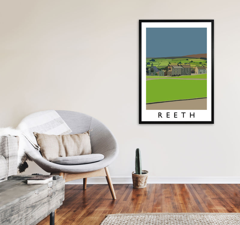 Reeth Art Print by Richard O'Neill A1 White Frame