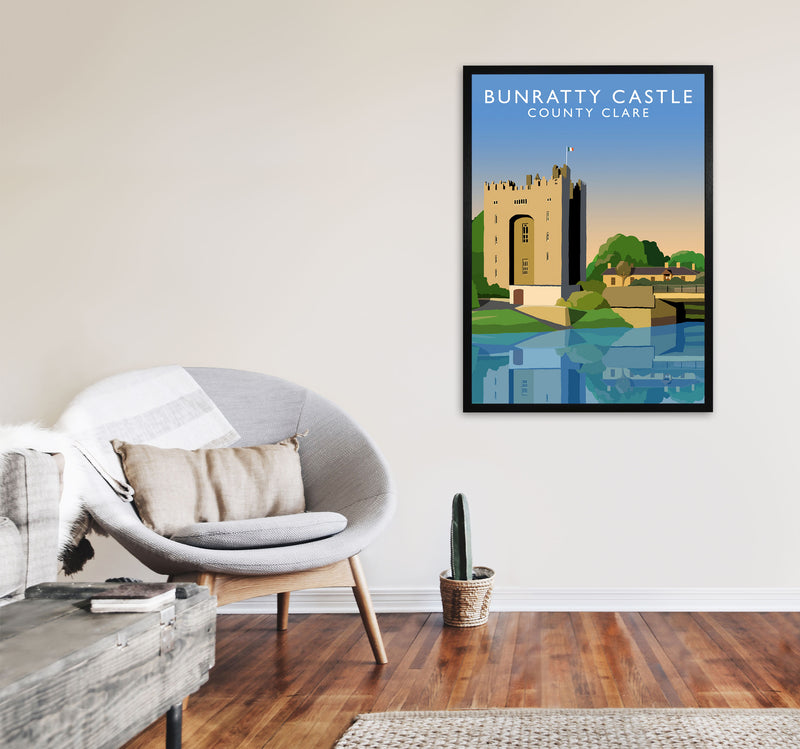 Bunratty Castle Portrait by Richard O'Neill A1 White Frame