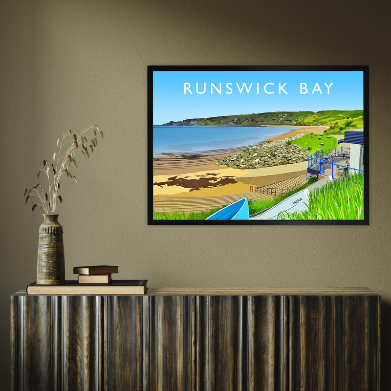 Runswick Bay 3 by Richard O'Neill A1 Black Frame
