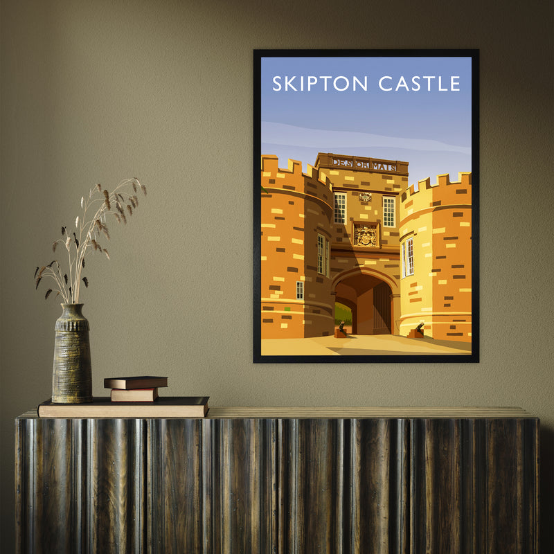 Skipton Castle portrait by Richard O'Neill A1 Black Frame