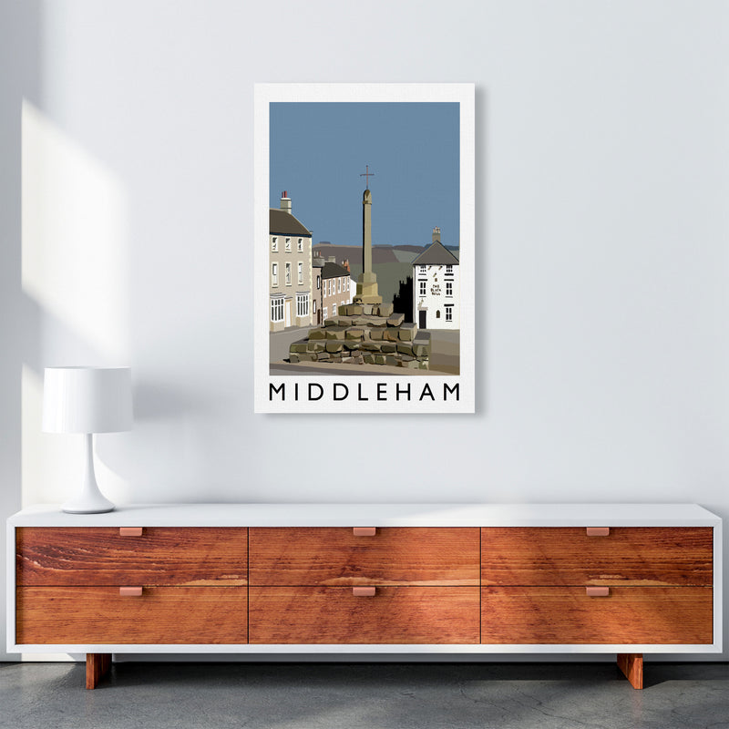 Middleham by Richard O'Neill Yorkshire Art Print, Vintage Travel Poster A1 Canvas