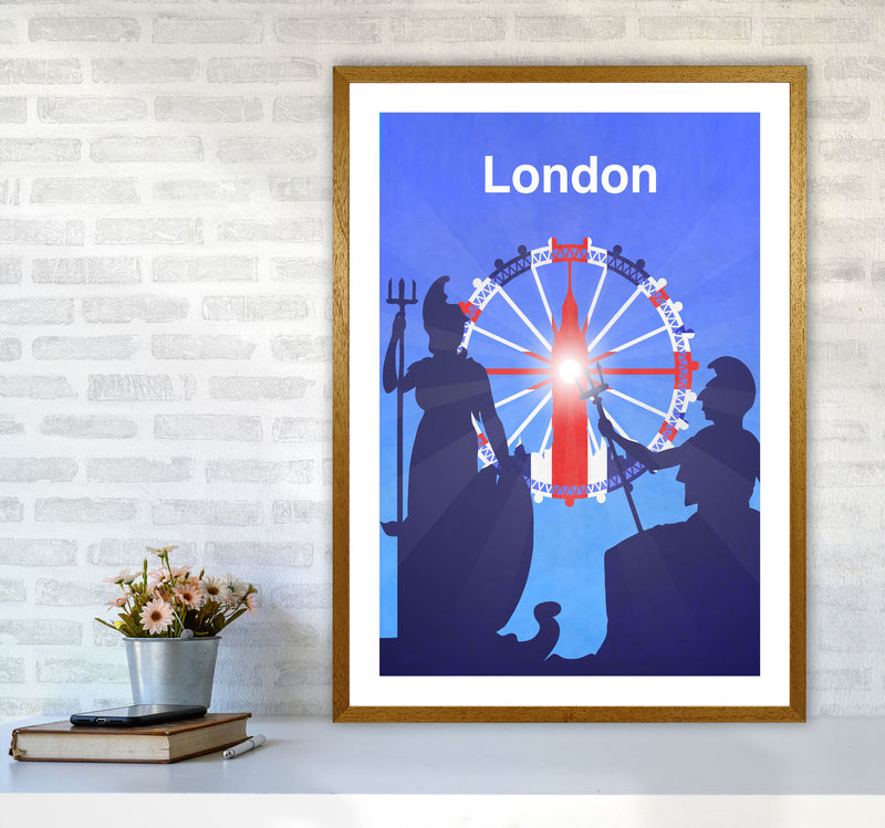 London (Britannia) portrait Travel Art Print by Richard O'Neill A1 Print Only