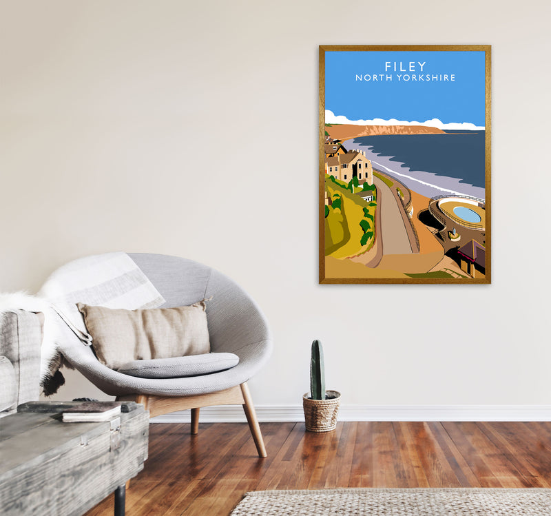 Filey North Yorkshire Framed Digital Art Print by Richard O'Neill A1 Print Only