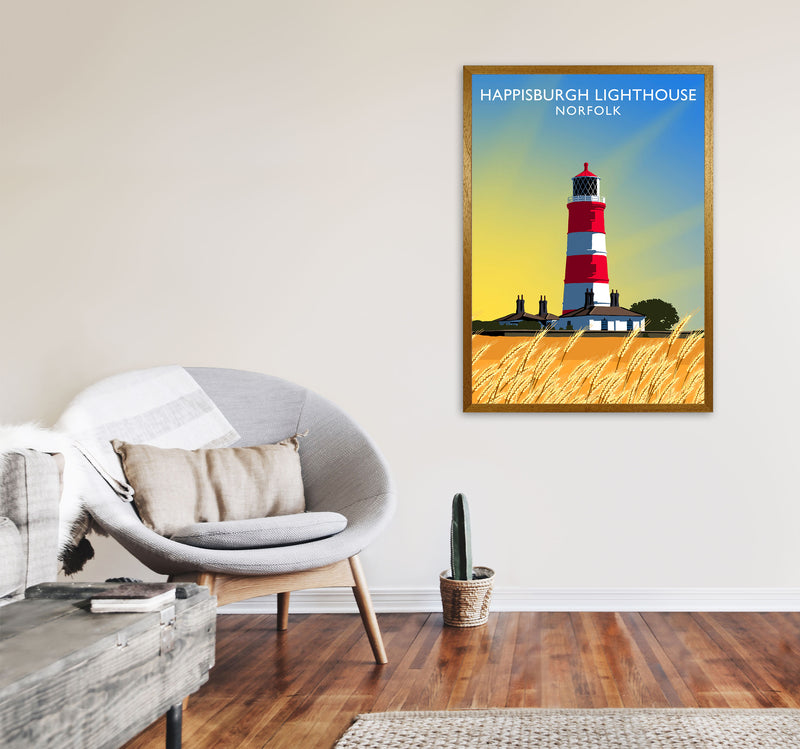 Happisburgh Lighthouse Norfolk Art Print by Richard O'Neill A1 Print Only