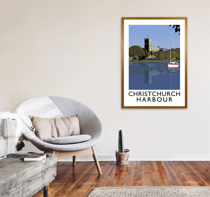 Christchurch Harbour Framed Digital Art Print by Richard O'Neill A1 Print Only