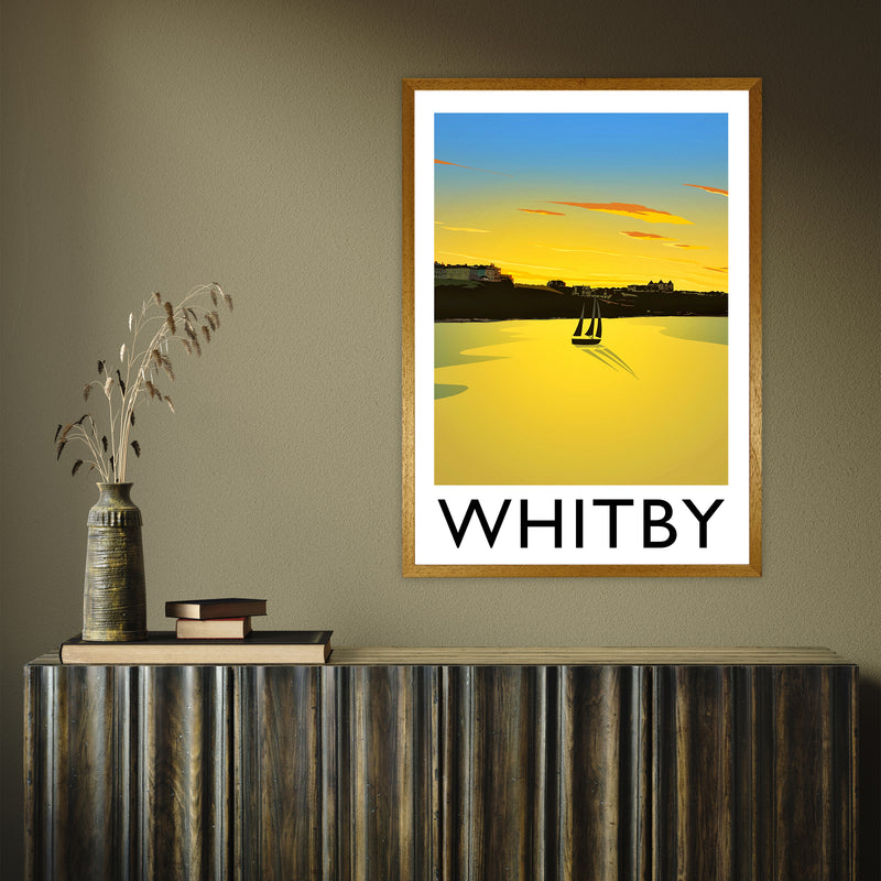 Whitby (Sunset) 2 portrait by Richard O'Neill A1 Oak Frame