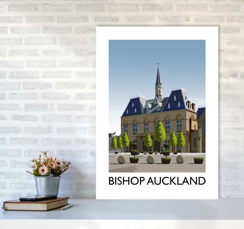 Bishop Auckland Portrait Art Print by Richard O'Neill A1 Black Frame