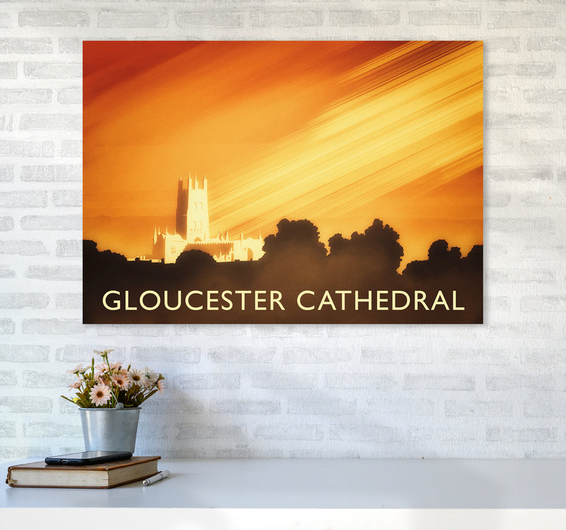 Gloucester Cathedral Travel Art Print by Richard O'Neill A1 Black Frame