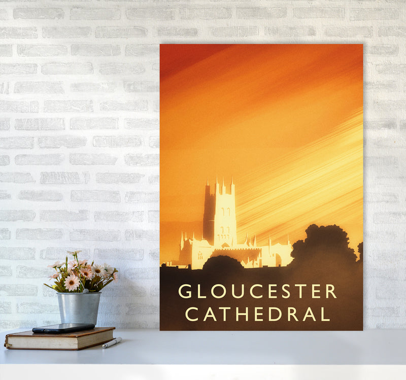 Gloucester Cathedral portrait Travel Art Print by Richard O'Neill A1 Black Frame