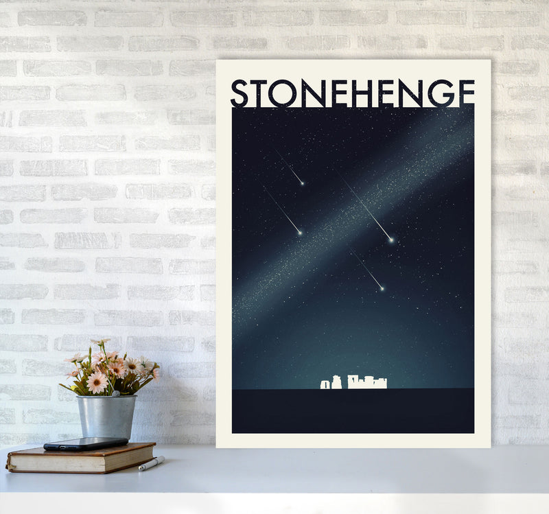 Stonehenge 2 (Night) Travel Art Print by Richard O'Neill A1 Black Frame
