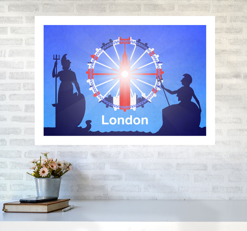London (Britannia) Travel Art Print by Richard O'Neill A1 Black Frame