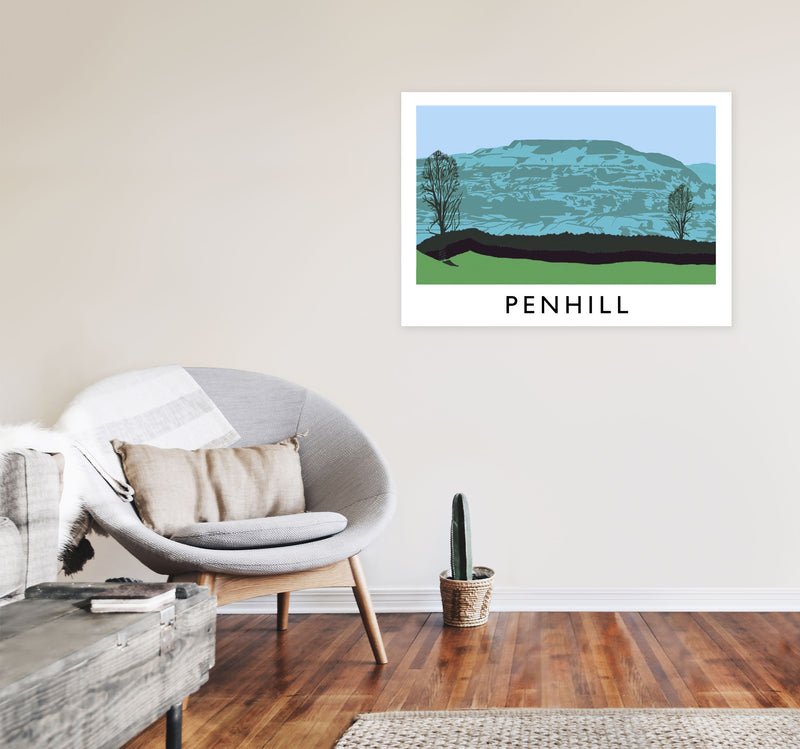 Penhill Art Print by Richard O'Neill A1 Black Frame