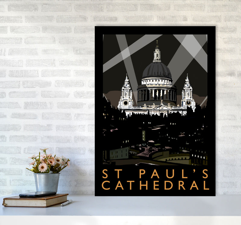 St Paul's Cathedral London Framed Digital Art Print by Richard O'Neill, Wooden Framed Wall Art A1 Black Frame