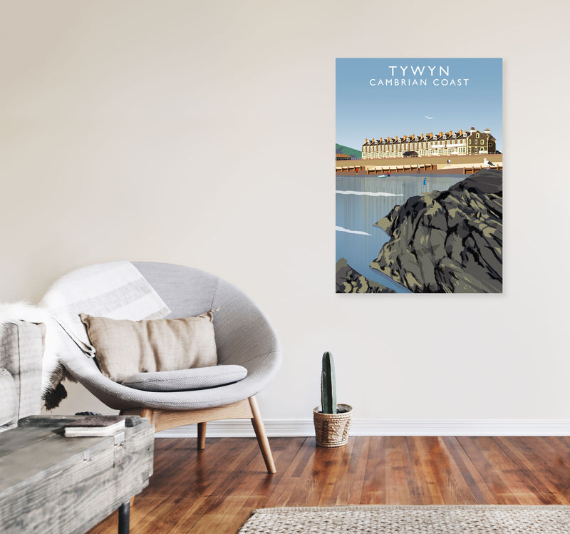 Tywyn Cambrian Coast Framed Digital Art Print by Richard O'Neill A1 Black Frame