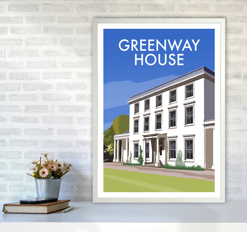 Greenway House Portrait Art Print by Richard O'Neill A1 Oak Frame