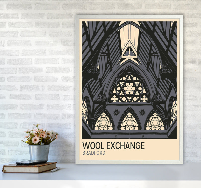 Wool Exchange, Bradford Travel Art Print by Richard O'Neill A1 Oak Frame