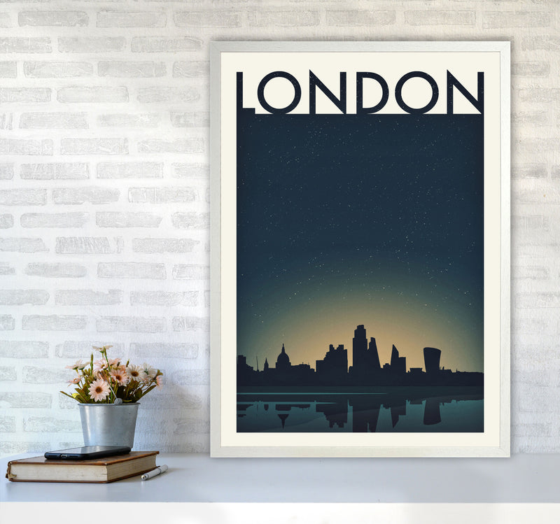 London 4 (Night) Travel Art Print by Richard O'Neill A1 Oak Frame