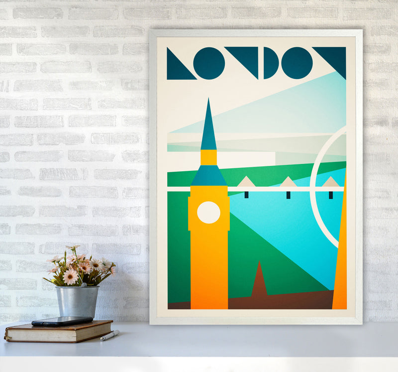 London 5 Travel Art Print by Richard O'Neill A1 Oak Frame