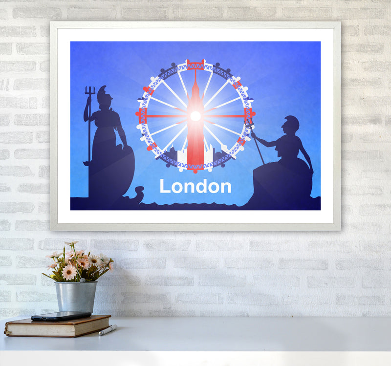 London (Britannia) Travel Art Print by Richard O'Neill A1 Oak Frame