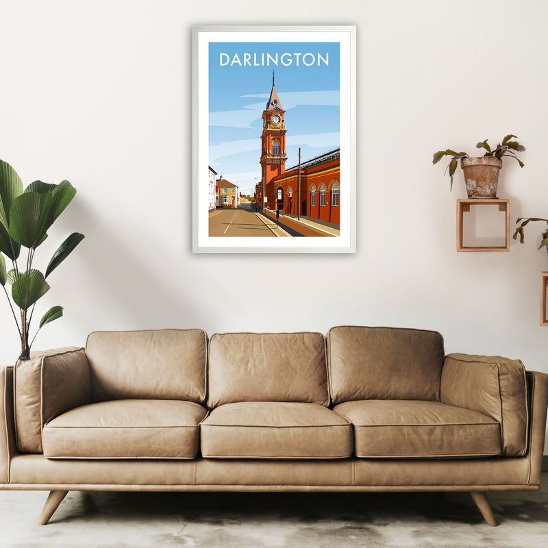 Darlington 3 Travel Art Print by Richard O'Neill A1 Oak Frame